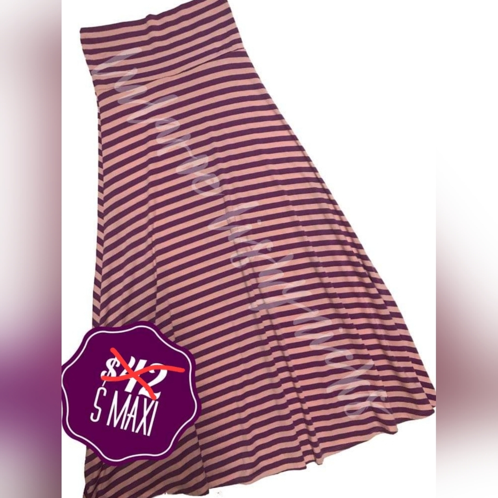 Pink and purple striped Lularoe Maxi skirt